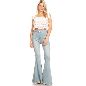 Light Blue Flare Denim Jeans